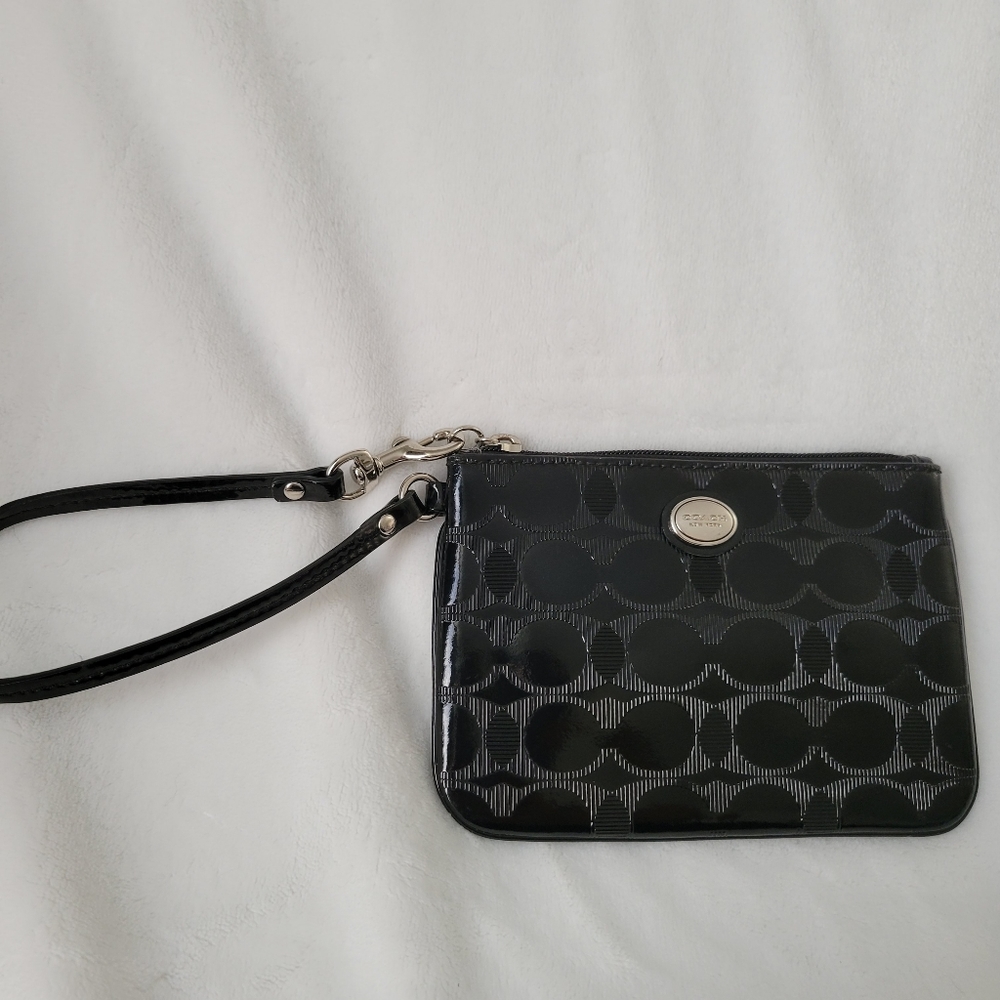 Coach patent leather wristlet